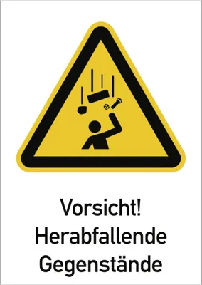 Produktbild von Dreifke® Vorsicht! Herabfallende Gegenstände, Kombischild, Alu, 262x371 mm