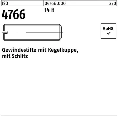 Produktbild von Reyher  Gew.stifte mit Schlitz ISO 4766 14 H M 6 x 10 (1000 Stück)