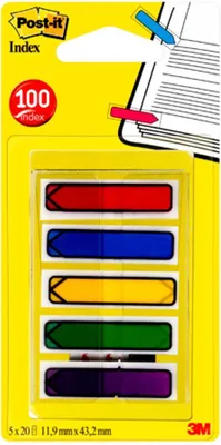Immagine prodotto di Schede indice Post-it 3m 684 12x43mm forma freccia assortiti