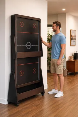 Obrázek produktu pro Charlsten multi air hockey stůl / kulečník černý - skládací 2 v 1
