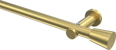 Produktbild von Interdeco Gardinenstange / Vorhangstange Messing-Optik, Typ Platon Sitra (Konus) ohne Ringe, 20 mm Ø 1-läufig, 480 cm