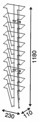 Produktbild von 10-fach-Prospekthalter DIN A4 Hochformat aus Metall Broschürenhalter zur Wandmontage