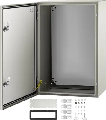 Zdjęcie produktu dla Stalowa obudowa NEMA 4X, 60 x 40 x 25 cm - wodoodporna i pyłoszczelna skrzynka rozdzielcza IP66 do użytku wewnątrz i na zewnątrz budynków
