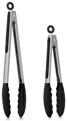 Produktbild von Solidchoice – Set aus 2 Küchenzangen aus Edelstahl mit Silikongriffen