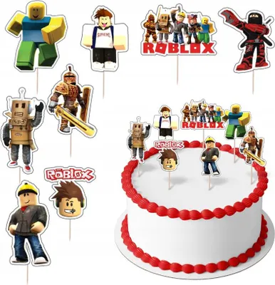 Produktbild von Topper ROBLOX Papier Figuren  8 Stueck Geburtstagskuchen Torten Cake Boys Junge süss Deko (RobloxT)