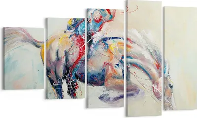 Produktbild von Bild auf Leinwand - Leinwandbild - Pferd Abstraktion - 100x60cm - Wand Bild - Wanddeko - Wandbilder - Leinwanddruck - Bilder - Kunstdruck - Wanddekoration - Leinwand bilder - Wandkunst - EG100x60-3446