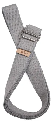 Produktbild von yogabox Yogagurt mit Metall Schiebeverschluss - regional hergestellt - grau 2,5 m