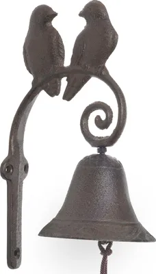Produktbild von Moritz Türglocke Glocke Vogelpaar Pärchen Vöglein Wandglocke Gartendeko Gusseisen Rustikal Antik Design Stil Retro Klingel