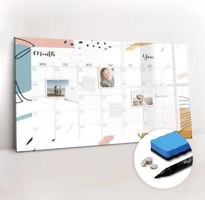 Produktbild von Magnetpinnwand Memoboard - Zubehörsatz - Schwarzer Marker + Schwamm + Magnete - 120 x 60 cm - Unternehmensorganisator