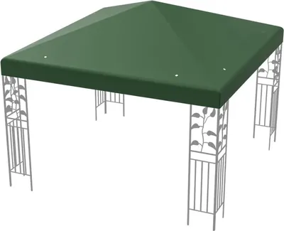 Image de Pavillon de jardin - Toit de rechange - 3 x 3 m - Polyester - Trous de drainage - Fermetures velcro - Vert