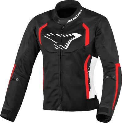 Image de Veste textile Macna Grisca pour femme, noir/rouge/blanc, M
