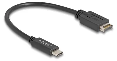 Obrázok produktu pre DeLOCK 85528, 0,25 m, USB E, USB C, USB 3.2 Gen 2 (3.1 Gen 2), 10 Gbit/s, Čierna