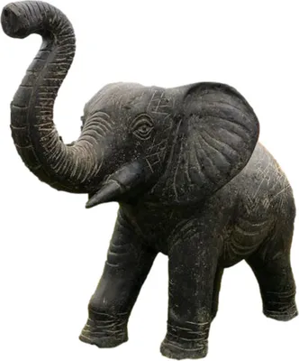 Produktbild von Schöner großer Wasserspeier Elefant für den Garten die Terrasse oder den Teich ist Frostfest Witterungsbeständig und Neu 80cm H, KA-BR-EL-100
