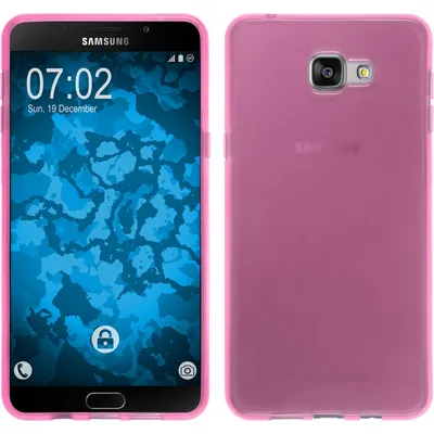 Produktbild von PhoneNatic Case kompatibel mit Samsung Galaxy A9 (2016) - rosa Silikon Hülle transparent + 2 Schutzfolien