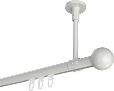 Produktbild von Interdeco Innenlaufstange / Gardinenstange mit Innenlauf Weiß, Typ Sonette Luino (Kugel) Deckenmontage, 20 mm Ø 1-läufig, 180 cm