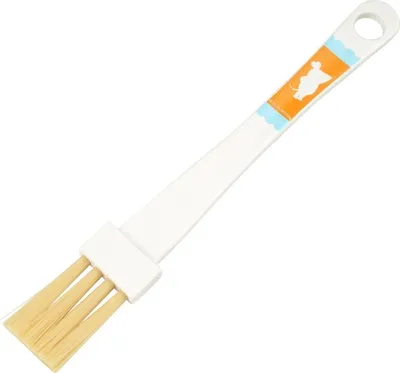 Produktbild von Dr. Oetker Backpinsel 19,5 cm DieMaus, kleiner Küchenpinsel, Pinsel zum Kochen und Backen, vielseitiger Kunststoffpinsel mit Maus-Motiv, hochwertiger Küchenhelfer (Farbe: Weiß, Orange)