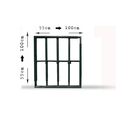 Produktbild von Fenstergitter ausziehbar 55 × 55 bis 100 × 100 cm Schwarz – Einbruchschutz Sicherheitsgitter aus Stahl, höhen- und breitenverstellbar