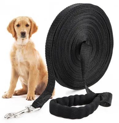 Immagine prodotto di Guinzaglio per cani con manico imbottito, lunghezza 20 metri, colore nero
