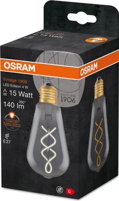 Immagine prodotto di OSRAM LED Vintage Edition 1906, Base: E27, Non dimmerabile, Bianco caldo, Ottica in vetro fumé