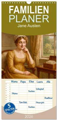 Produktbild von Familienplaner 2026 - Jane Austen mit 5 Spalten (Wandkalender, 21 x 45 cm) CALVENDO