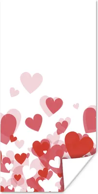 Produktbild von MuchoWow® Poster Eine Illustration eines Regens der Herzen 20x40 cm - Plakat - Foto