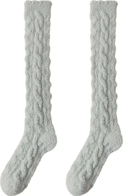Produktbild von Flauschige Socken für Damen, kniehoch, flauschig, weich, warm, kuschelig, lange Wintersocken