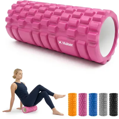 Produktbild von Hulser Faszienrolle für Rücken, Beine & Wirbelsäule – Ganzkörper Foam Roller – 3-Zonen Massageroller für Triggerpunkt-Massage – Fitness & Yoga – 33 cm