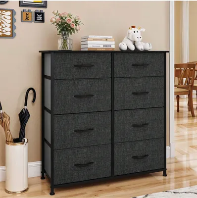 Produktbild von YITAHOME Schubladenschrank, Kommode mit 8 Stoffschubladen, Kommodenschrank, Stahlrahmen, 86x30x89cm