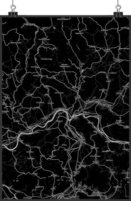 Produktbild von Mr. & Mrs. Panda Bild Waldshut-Tiengen DIN A1 - Geschenk, Wandbild, Kunstdruck, Stadt, Dorf Karte Landkarte Map Stadtplan, wanddeko, drucke, Plakat