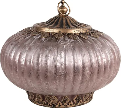 Produktbild von Clayre & Eef LED Laterne Ø 17x14 cm Rosa Glas