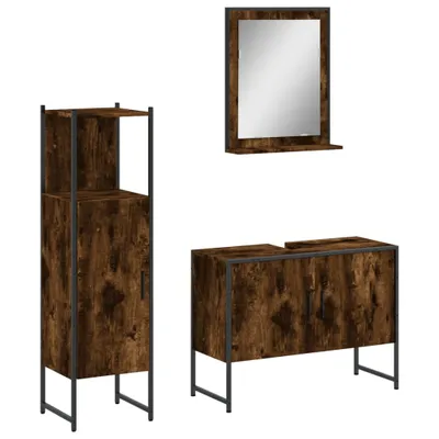 Produktbild von 3-tlg. Badmöbel-Set Räuchereiche Holzwerkstoff