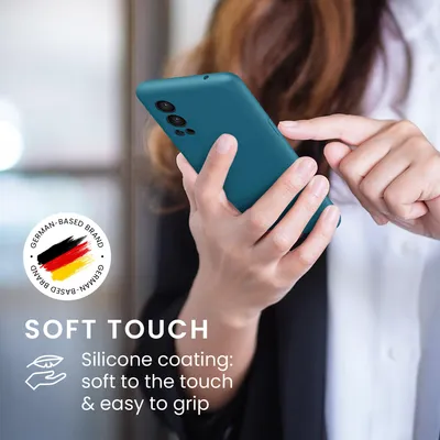 Produktbild von kwmobile Handyhülle für OnePlus Nord 2 5G Hülle - Case Silikon - Kabelloses Laden - Schutzhülle Cover in Petrol matt