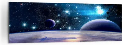Produktbild von Bild auf Leinwand - Leinwandbild - Kosmos Planet - 160x50cm - Wand Bild - Wanddeko - Wandbilder - Leinwanddruck - Bilder - Kunstdruck - Wanddekoration - Leinwand bilder - Wandkunst - AB160x50-3575