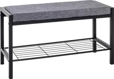 Immagine prodotto di Panca porta scarpe HAKU, grigio, nero - metallo, tessuto, L/A/P: 80x48x32 cm