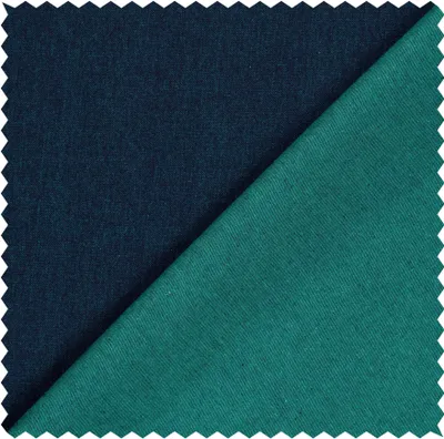 Produktbild von Jeansstoff bicolor petrol - Jeans Stoff Meterware zweifarbig - robuster Köper Doubleface, stabieler Denim reißfest, Jeansjacke nähen seegrün*Ab 50cm
