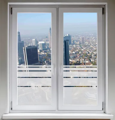 Produktbild von INDIGOS UG Sichtschutzfolie Fensterfolie Glasdekorfolie Dynamische Streifen satiniert blickdicht ORACAL® - 800mm Breite x 500mm Höhe
