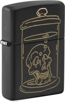 Produktbild von Zippo Benzinfeuerzeug Totenkopf 2021 - Black Matte