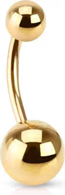 Produktbild von viva-adorno Bauchnabel Piercing Banane Edelstahl in verschiedenen Farben und Größen Z497, gold