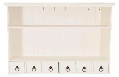 Produktbild von Regal im Landhaus Vintage Look, weiß, Wandregal, Schweberegal, Möbel zur Aufbewahrung
