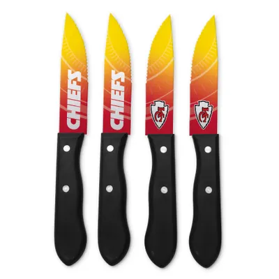 Produktbild von NFL Kansas City Chiefs Steakmesser 4-teilig Set Football Messer Set Barbecue