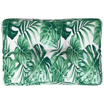 Produktbild von vidaXL Palettenkissen Blattmuster 50x40x12 cm Stoff