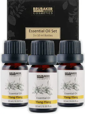 Produktbild von BRUBAKER 3er-Set Ylang-Ylang Öl - Aphrodisiakum, Gute Laune & Entspannung - Ätherische Öle Aromatherapie Geschenkset 3 x 10 ml Naturrein & Vegan