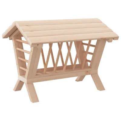 Zdjęcie produktu dla vidaXL Stojak na siano dla królików 44x33x33 cm z litego drewna jodłowego