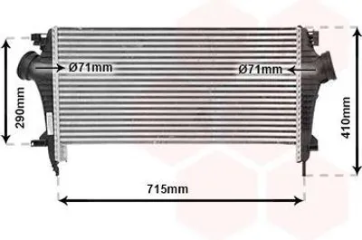 Produktbild von VAN WEZEL 37014707 Ladeluftkühler LLK für OPEL INSIGNIA Caravan Turbo Intercooler