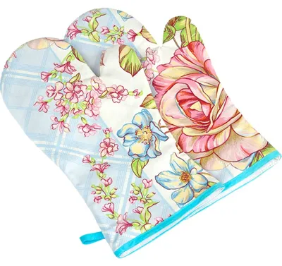 Obrázok produktu pre Rukavice na grilovanie, 2 ks – 20 x 36 cm – modrá, ružová