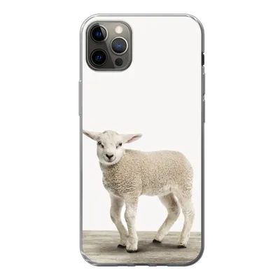 Produktbild von MuchoWow® Handyhülle Schutzhülle Hülle für iPhone 12 Pro Max Lamm - Schaf - Tiere - Kinder - Mädchen - Jungen Silikon Softcase Handy Hülle - Hartschale