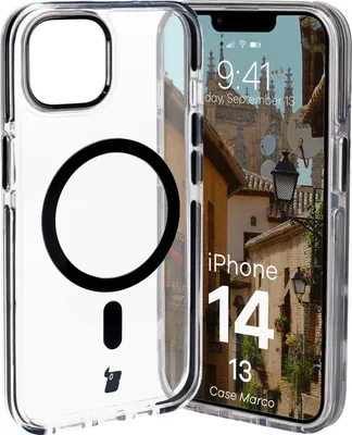 Produktbild von Bizon Case Marco Apple iPhone 14 / Apple iPhone 13 klar mit schwarzem Rahmen