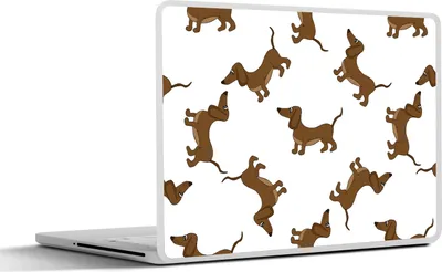 Produktbild von MuchoWow® Laptop Aufkleber Sticker Cover Muster - Hund - Dackel - Jungen - Mädchen - Kinder - Kinder 30x21 cm - Sticker für Laptop - Selbstklebend