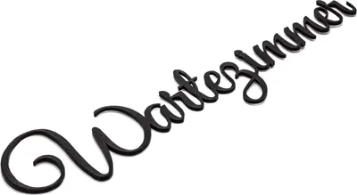 Produktbild von Wartezimmer Türschild Schriftzug Firma Name 3D Wandschild Selbstklebend Schwarz