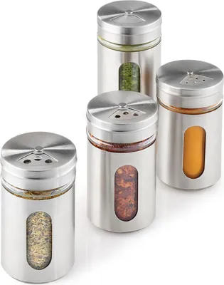 Produktbild von Gewš¹rzgl?ser 3er Set Gewš¹rzstreuer, 100ml, Edelstahl, Glas